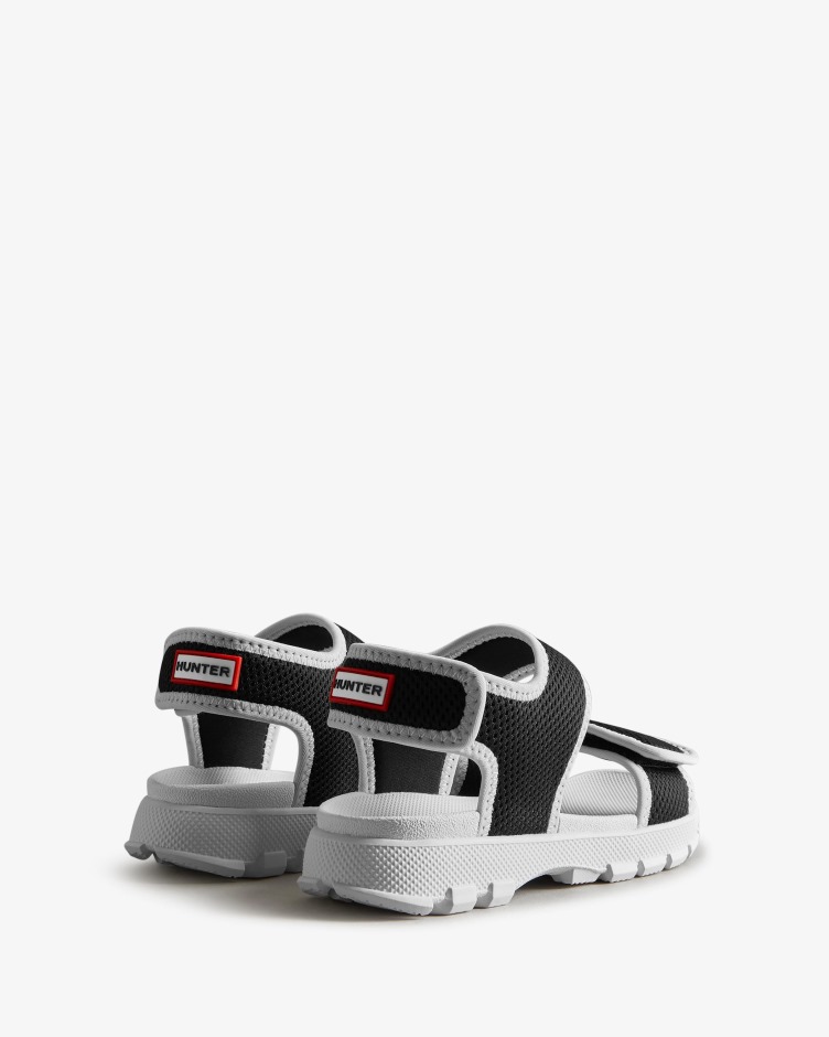 Hunter Big Kids (5-9 Anos) Malha Sandálias De Caminhada Ao Ar Livre Preto-branco