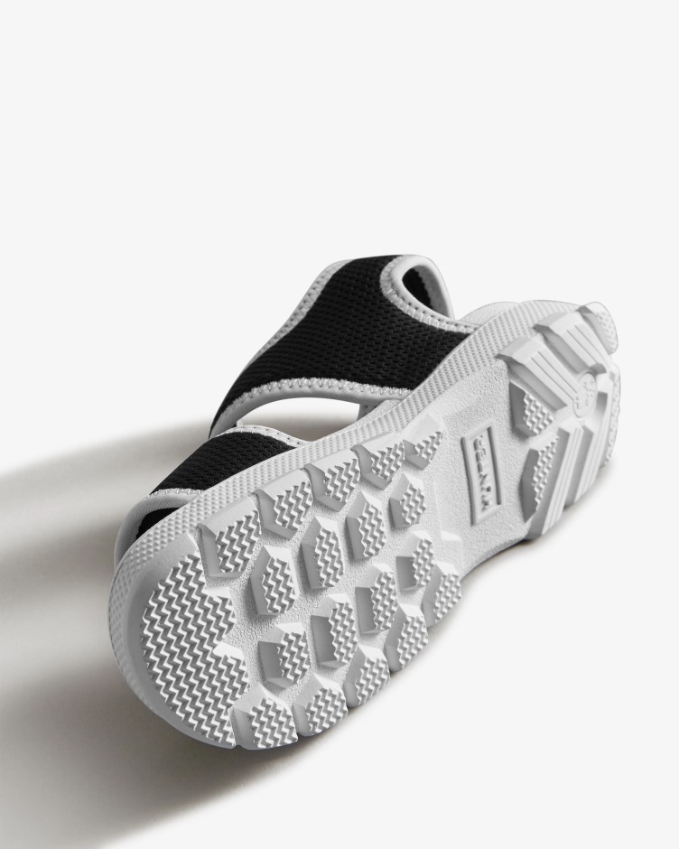 Hunter Big Kids (5-9 Anos) Malha Sandálias De Caminhada Ao Ar Livre Preto-branco