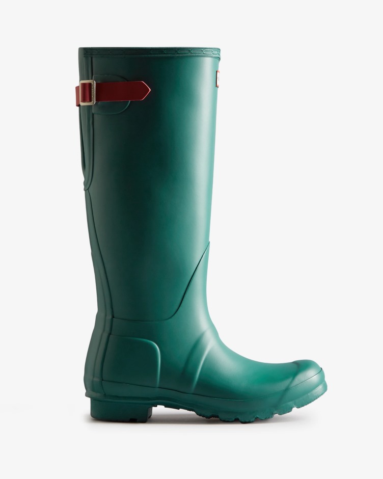 Botas De Chuva Ajustáveis ​​de Costas Altas Femininas Hunter Loch Awe Blue-glenmore Rose