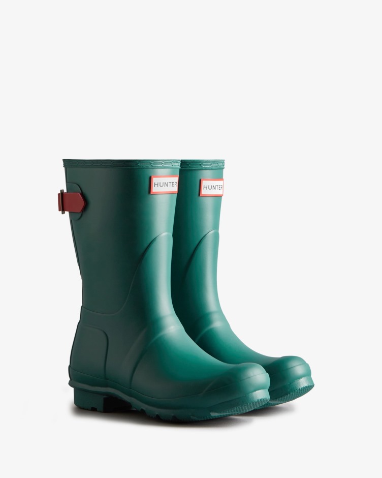 Botas De Chuva Ajustáveis ​​de Costas Curtas Femininas Hunter Loch Awe Blue-glenmore Rose