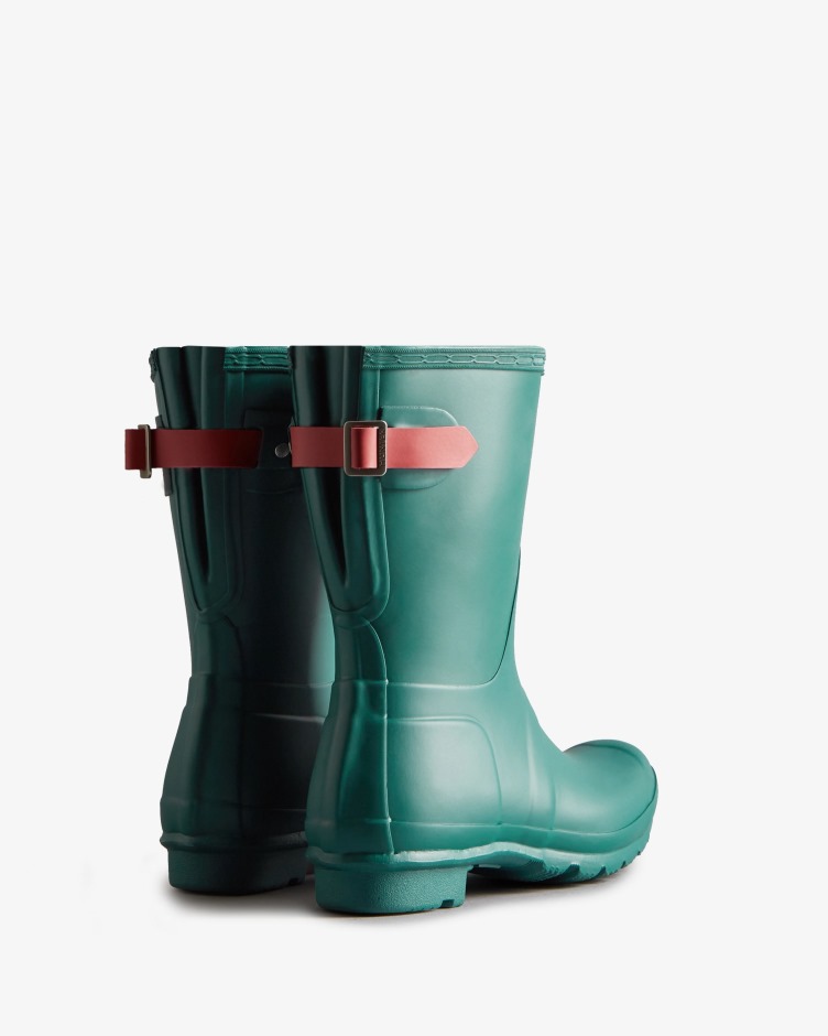 Botas De Chuva Ajustáveis ​​de Costas Curtas Femininas Hunter Loch Awe Blue-glenmore Rose