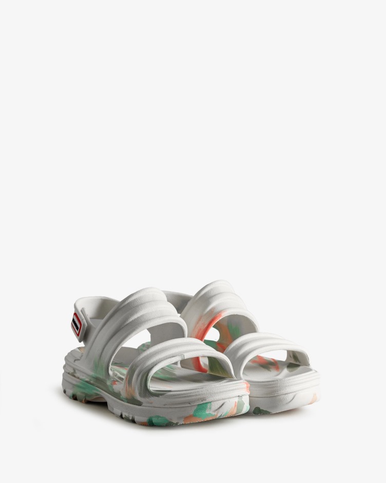 Sandália Feminina Hunter Em Mármore Flor Branca