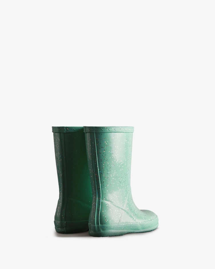 Hunter Kids First (18 Meses-8 Anos) Botas De Chuva Gigantes Com Glitter Menta Selvagem