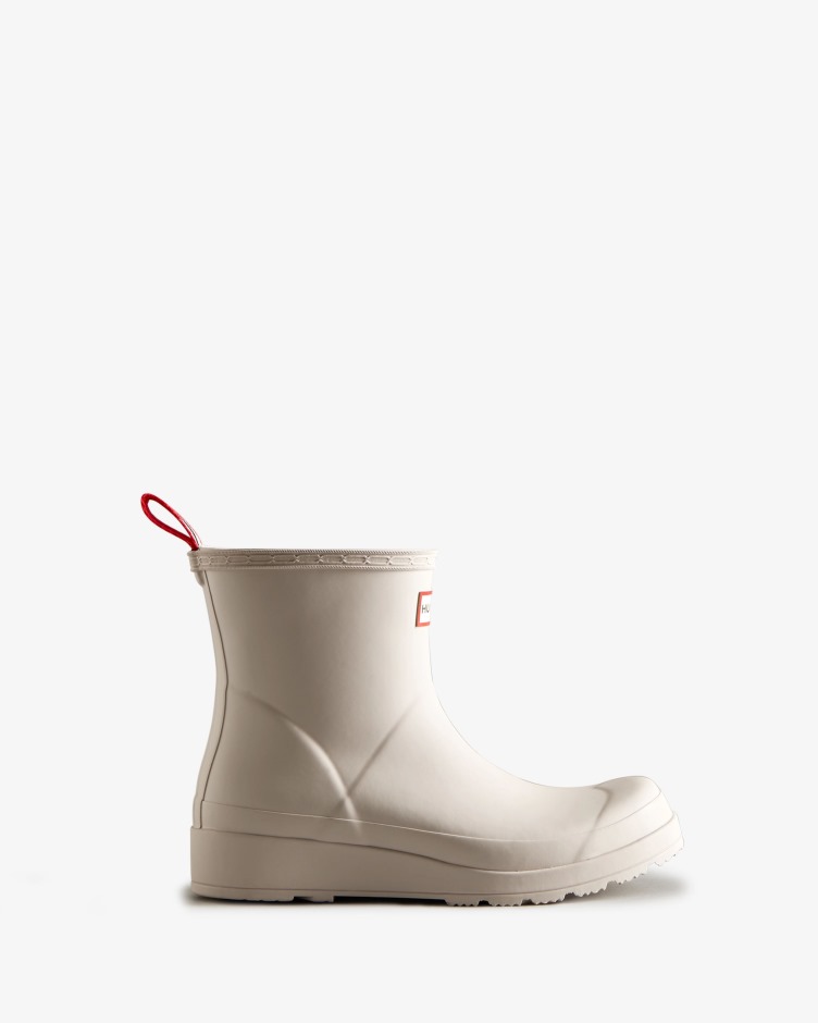 Botas De Chuva Curtas Femininas Hunter Play Cinza Claro