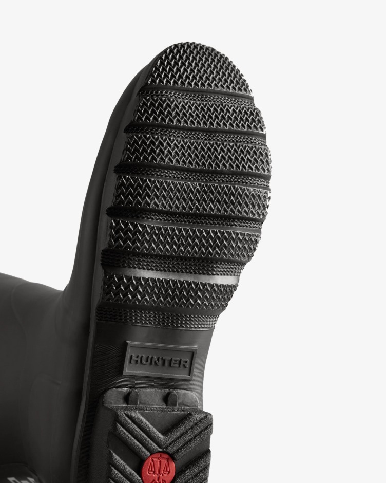 Botas De Chuva Altas Femininas Hunter Backstrap Preto-branco