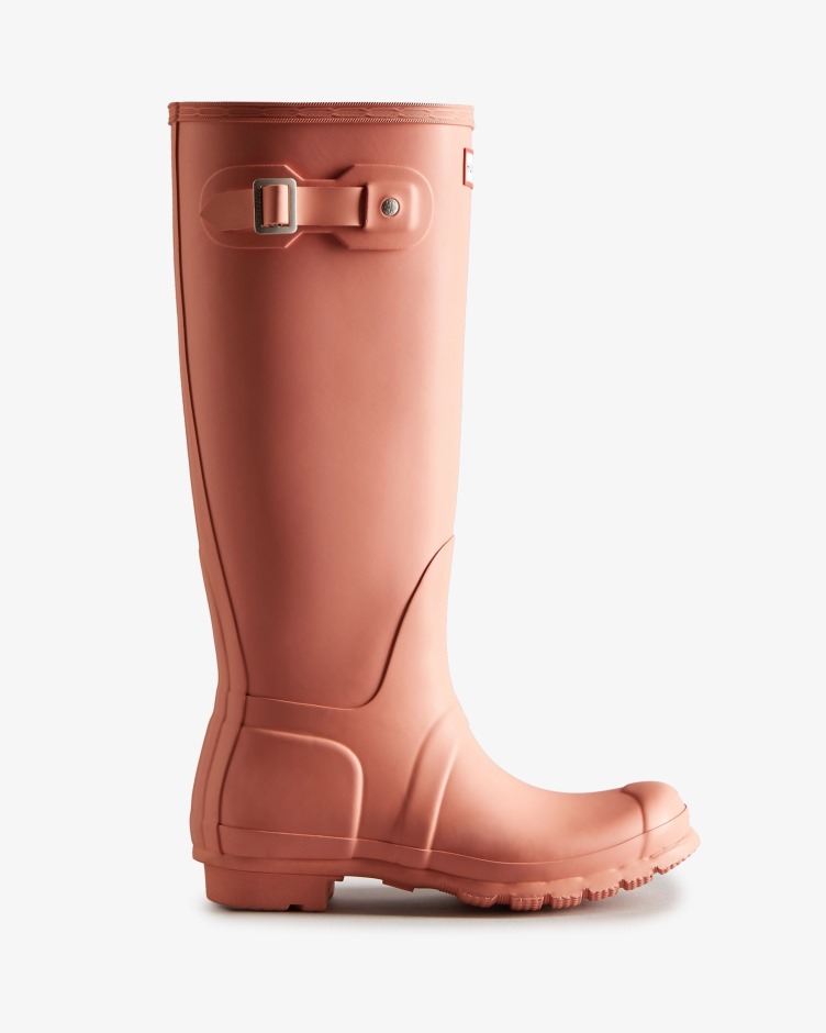 Botas De Chuva Altas Originais De Mulher Hunter Rosa áspero