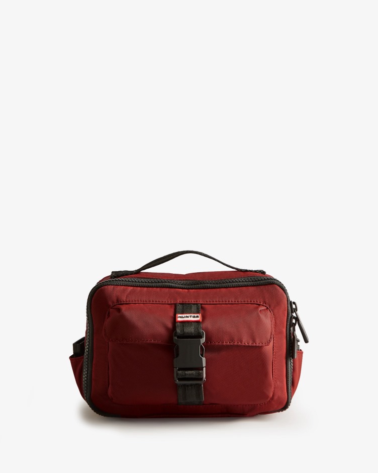 Hunter Bolsa Transversal De Três Vias Com Clipe Superior De Nylon Vermelho