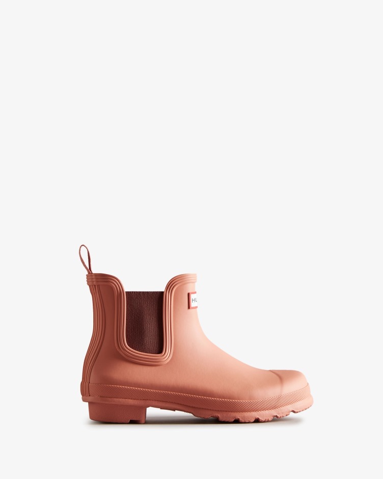 Botas Chelsea Originais Femininas Hunter Rosa áspero