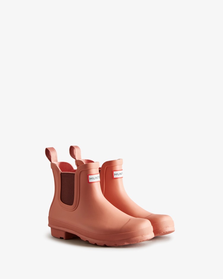 Botas Chelsea Originais Femininas Hunter Rosa áspero