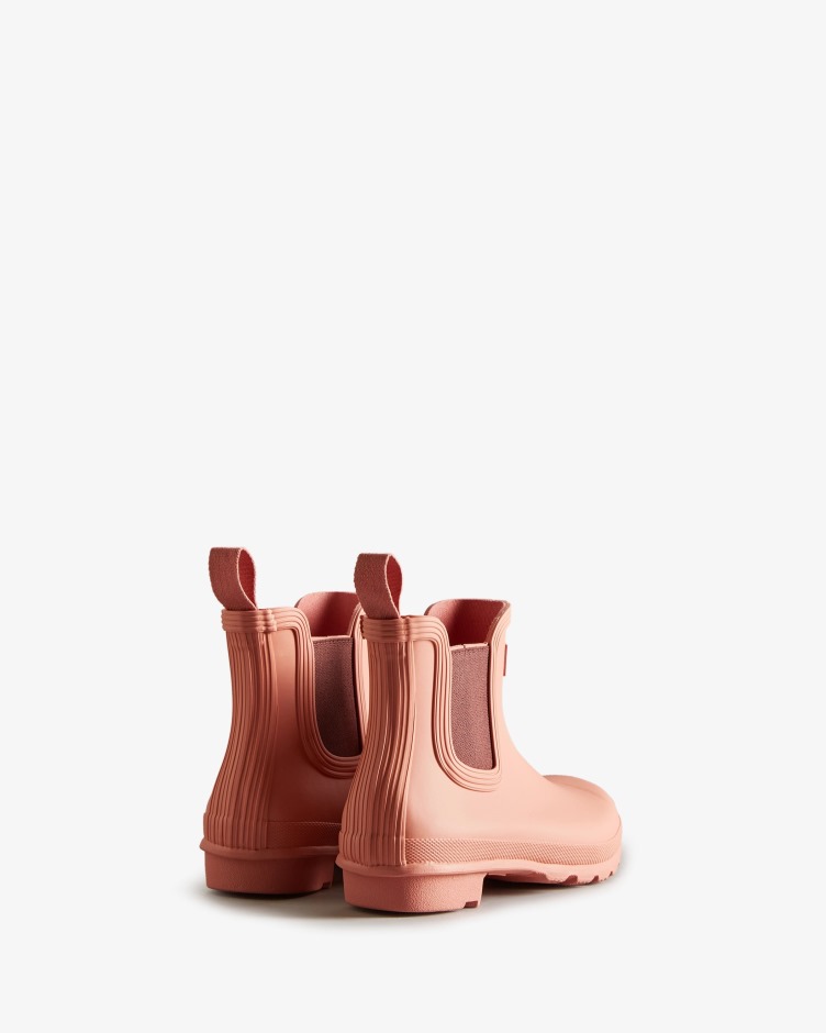 Botas Chelsea Originais Femininas Hunter Rosa áspero