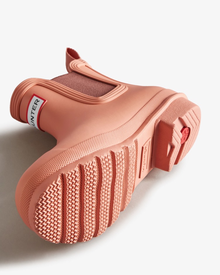 Botas Chelsea Originais Femininas Hunter Rosa áspero