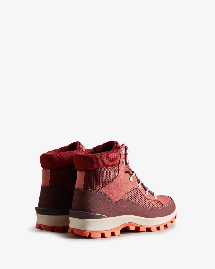 Botas De Comando Femininas Caçadoras Exploradoras Com Cordões Isolados Silenciado Berry-ruskea Marrom-queda Vermelho