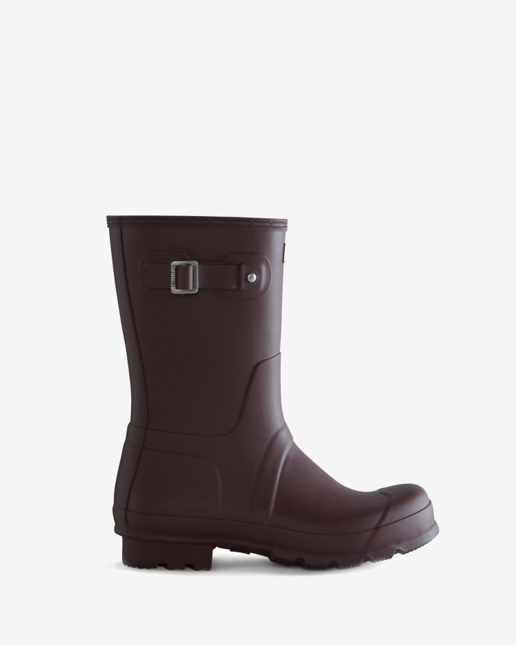 Botas De Chuva Curtas Originais Masculinas Hunter Ruskea Brown