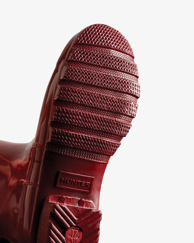 Botas De Chuva Originais De Brilho Curto Feminino Hunter Fall Red