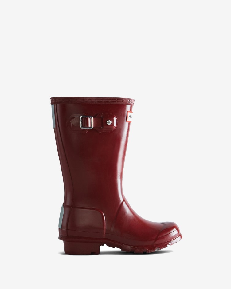 Hunter Original Big Kids (5-11 Anos) Brilhante Botas De Chuva Cair Vermelho