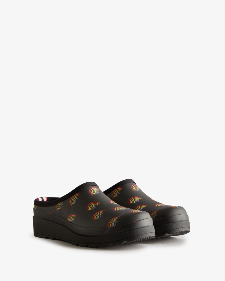 Hunter Jogo Feminino Mini Tamancos Arco-íris Impressão Mini Arco-íris