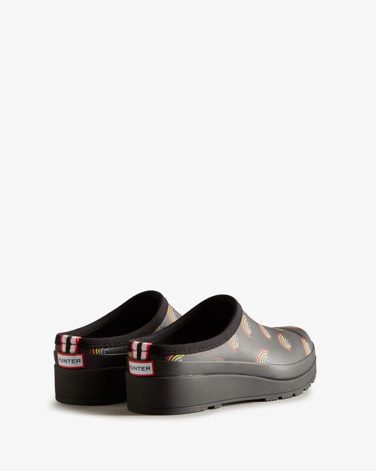 Hunter Jogo Feminino Mini Tamancos Arco-íris Impressão Mini Arco-íris