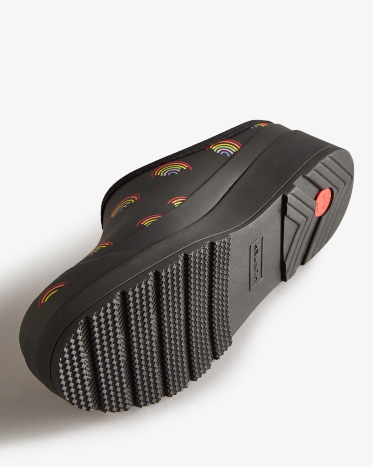 Hunter Jogo Feminino Mini Tamancos Arco-íris Impressão Mini Arco-íris