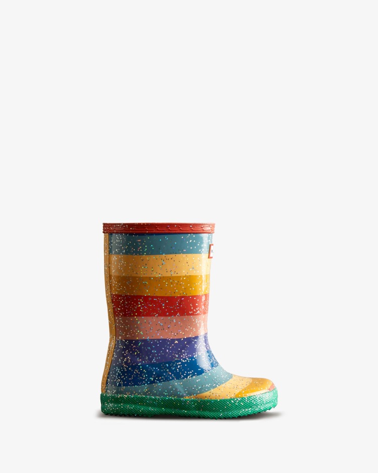 Hunter Kids First (18 Meses-8 Anos) Botas De Chuva De Arco-íris Glitter Multicoloridas Brilhantes
