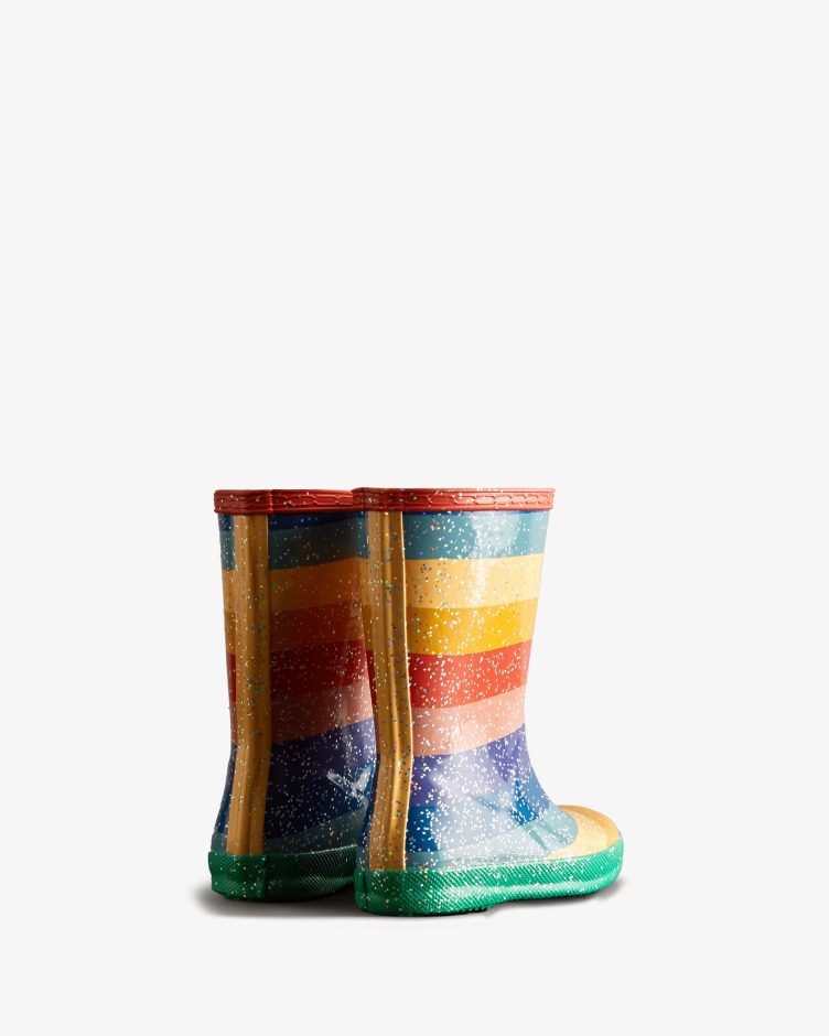 Hunter Kids First (18 Meses-8 Anos) Botas De Chuva De Arco-íris Glitter Multicoloridas Brilhantes