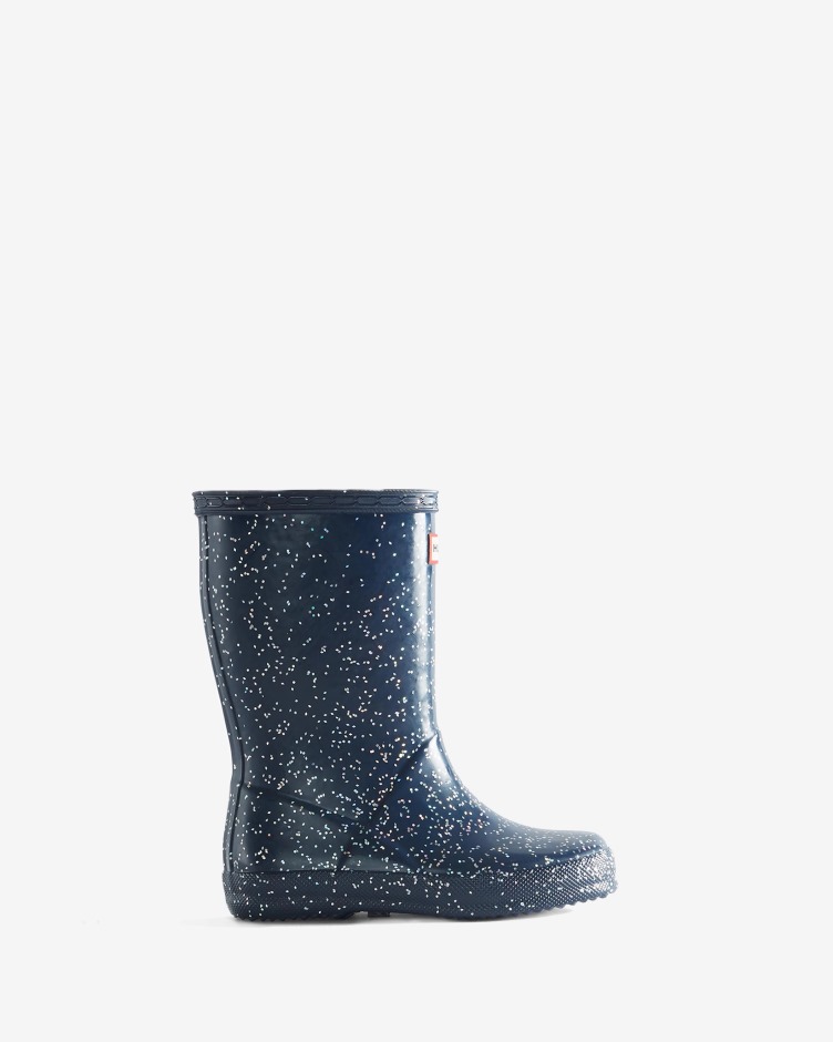 Hunter Kids First (18 Meses-8 Anos) Botas De Chuva Com Glitter Gigante Valtameri Blue