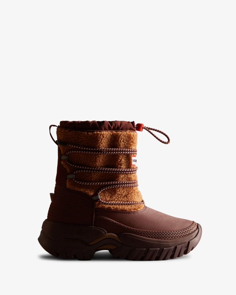 Botas De Neve Curtas Com Isolamento De Shearling Para Mulheres Caçadoras, Botas De Neve Curtas Mawson Creek-muted Berry