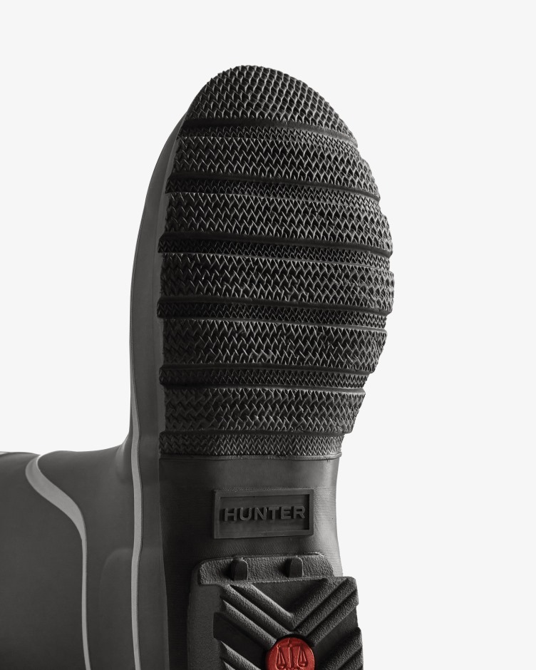 Botas De Chuva Curtas Pretas Com Contorno Reflexivo Feminino Hunter