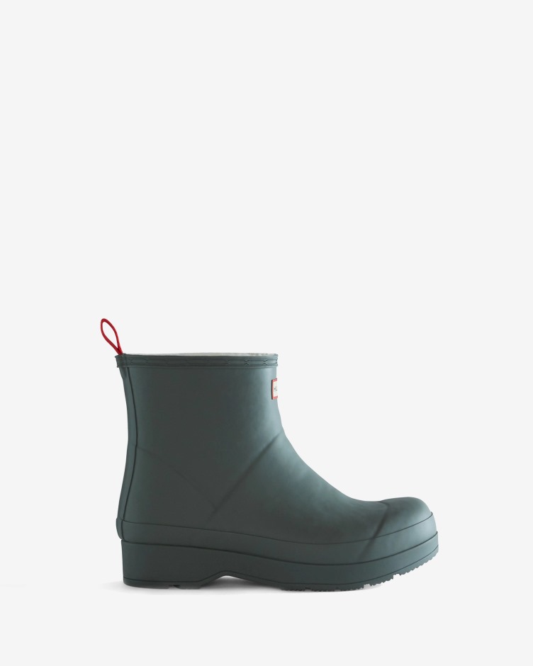 Botas De Chuva Curtas Com Isolamento De Shearling Vegan Para Homens Caçadores Cinza Urbano